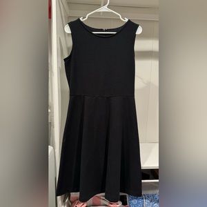 talbots black flare dress